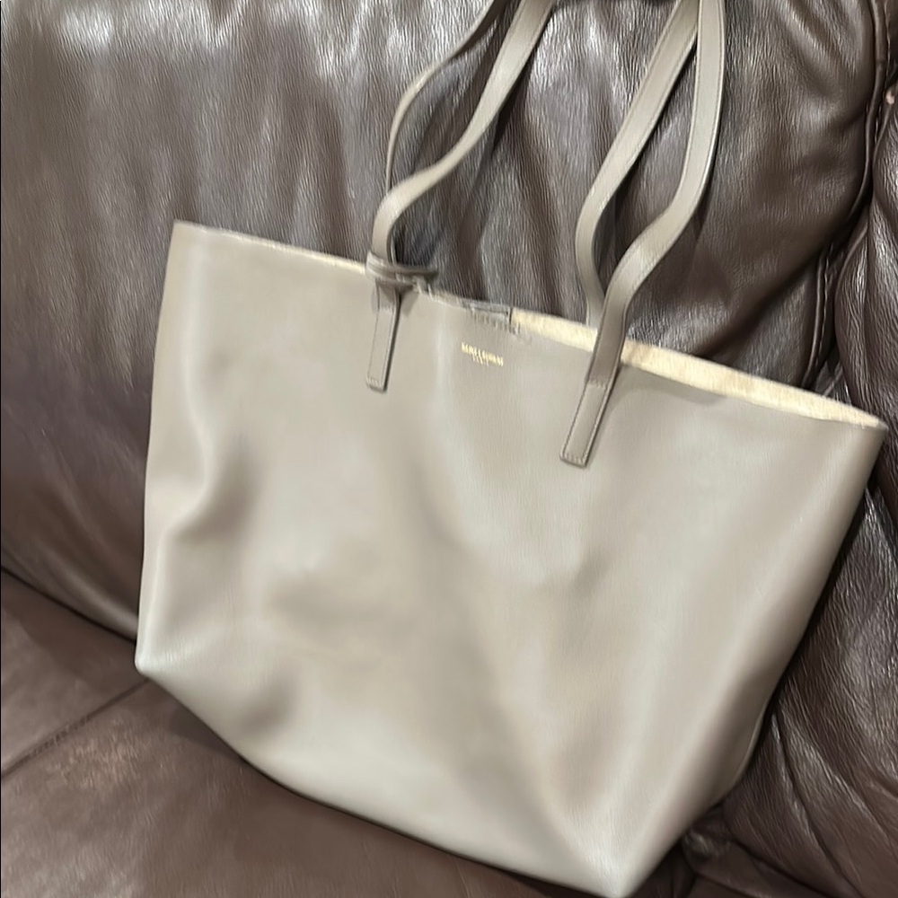 Saint Laurent Grey Leather Tote